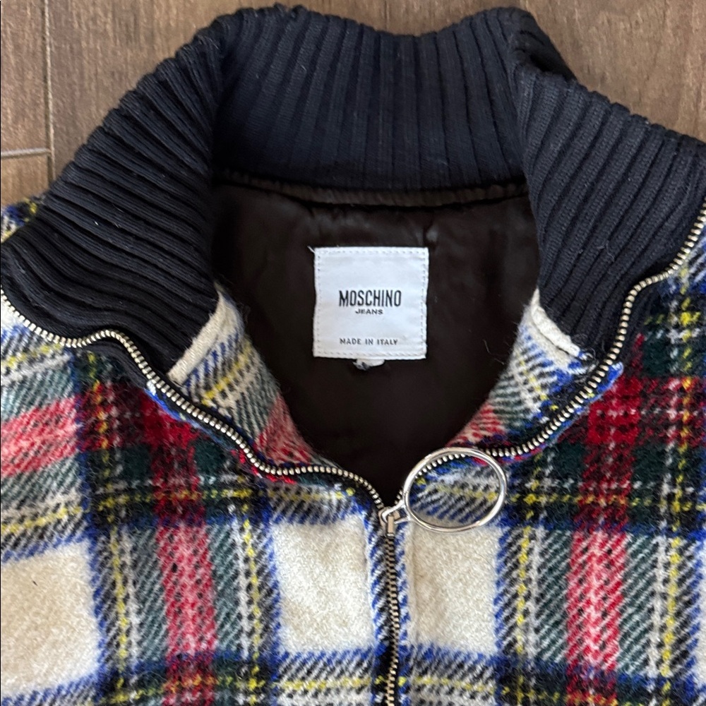 Moschino Woman’s Wool Jacket Sweather/Vest Red-Blue-Black-White Made in Italy
